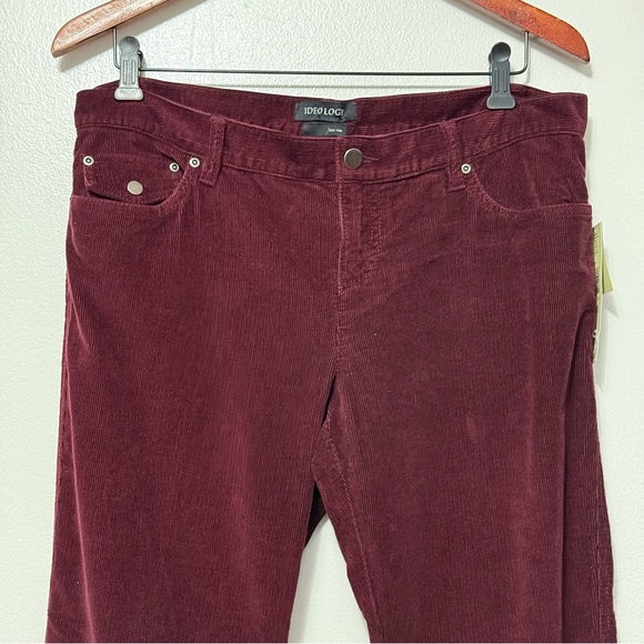 Ideology Corduroy Pants Jeans Women’s Size 10 Low Rise Burgundy Straight Leg NWT - Picture 6 of 15
